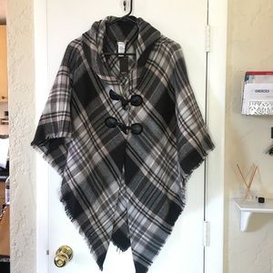 NWT Plaid Poncho Sweater